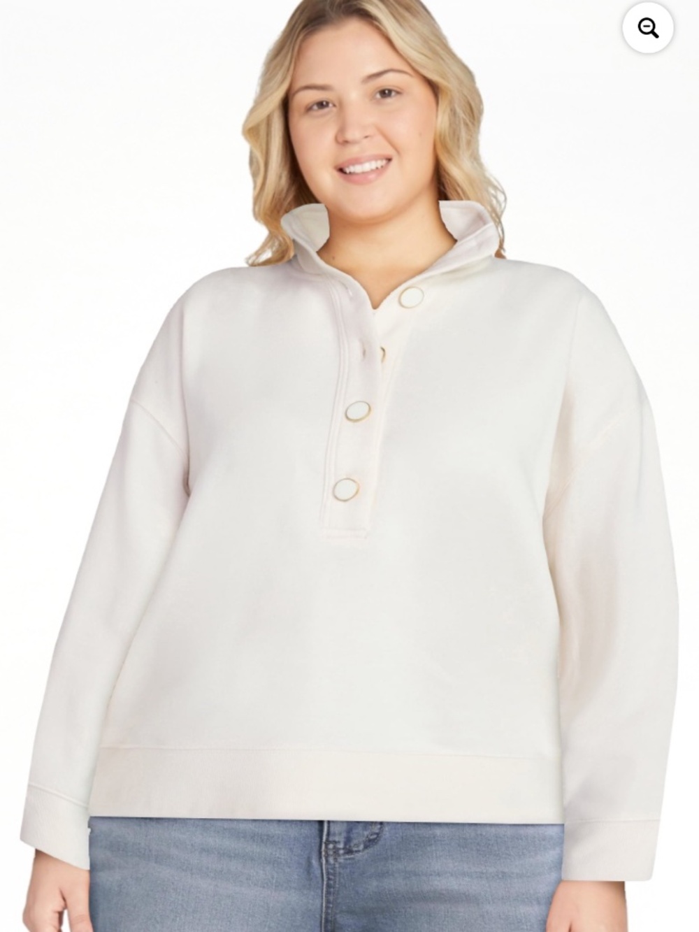 Time and Tru Women’s Mother of Pearl Quarter Button Fleece LS Top Size XXL NWT - Picture 2 of 8